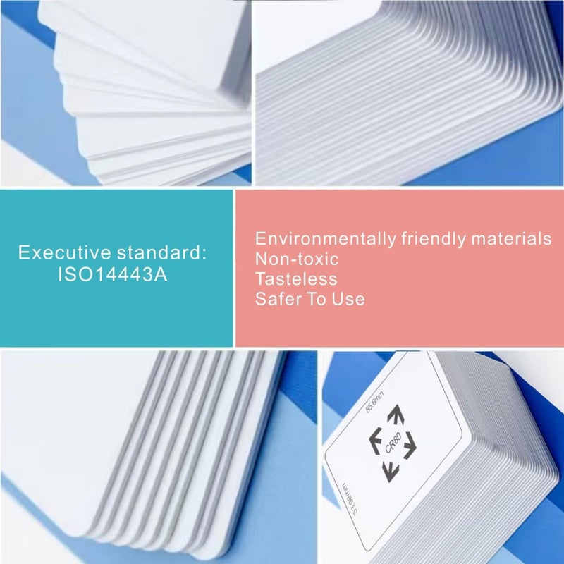 Timeskey NFC 20 قطعة بطاقات PVC فارغة CR80 30 مل جودة رسومية بطاقات بلاستيكية بيضاء عالية الجودة بطاقات PVC فارغة لطابعات بطاقات الهوية بالصور (حجم بطاقة الائتمان) - Image 3