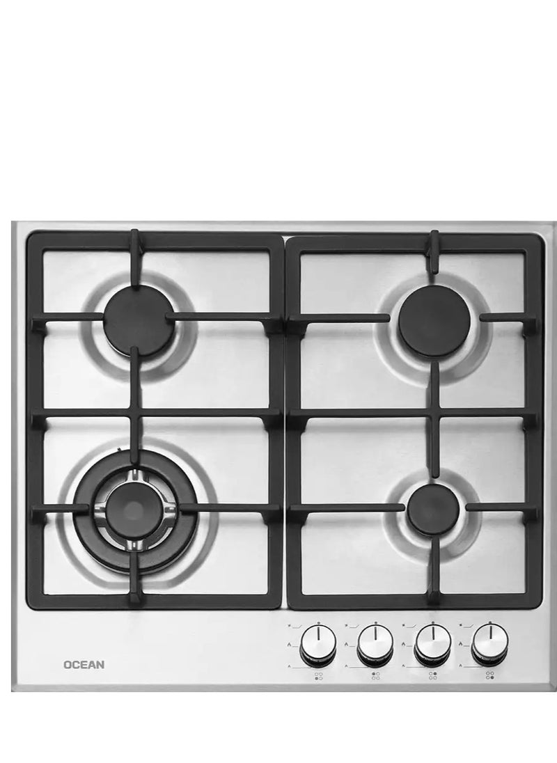 Ocean Ocean Built-in Gas Cooker, 4 Burners, 60 cm, Stainless, OGHF 64 I PRO SV, Silver  - Image 4