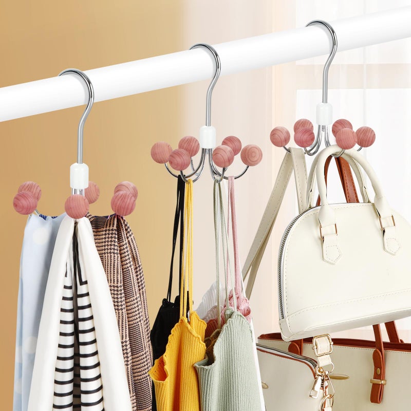 TOPIA HANGER Hoodie Hanger with 6 Cedar Balls, 360Â°Swivel Purse Hanger, Scarf Hanger, Closet Hooks, Handbag Organizer, Bra Hanger, Accessory Organizers for Scarf, Tanktop, Hat, Hoodie CT56C - Image 5