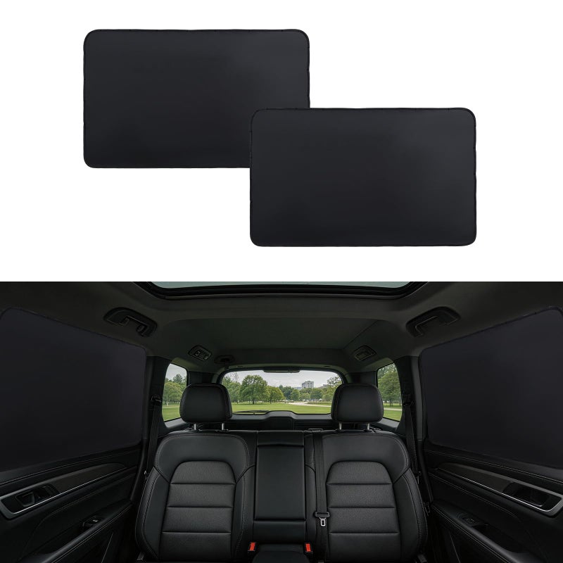 XCBYT Magnetic Car Window Shades for Rear Side Windows, 2 Pack Blackout Car Window Covers for Back Seat Comfort, Reduce Glare & Heat, Car Window Covers for Road Trips & Daily Driving - Image 1