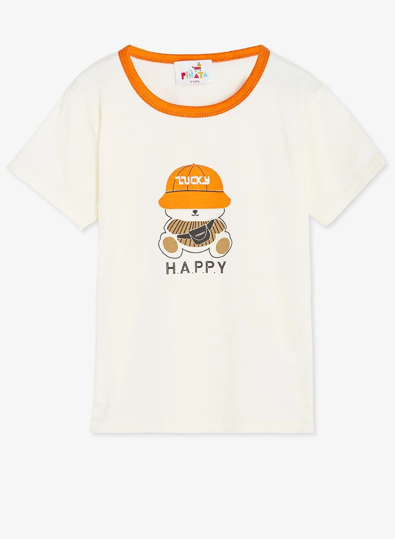 Pinata  Cute Bear Print Cotton Tshirt and Shorts Set for Men | Best Price UAE