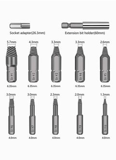 Generic Broken Screw Extractor,  Damaged Screw Extractor Set 22Pcs with Drills and Extractor HSS Broken Bolt Screw Remover Tool with Magnetic Extension Bit Holder Socket Adapter for Broken Screw  - Image 5