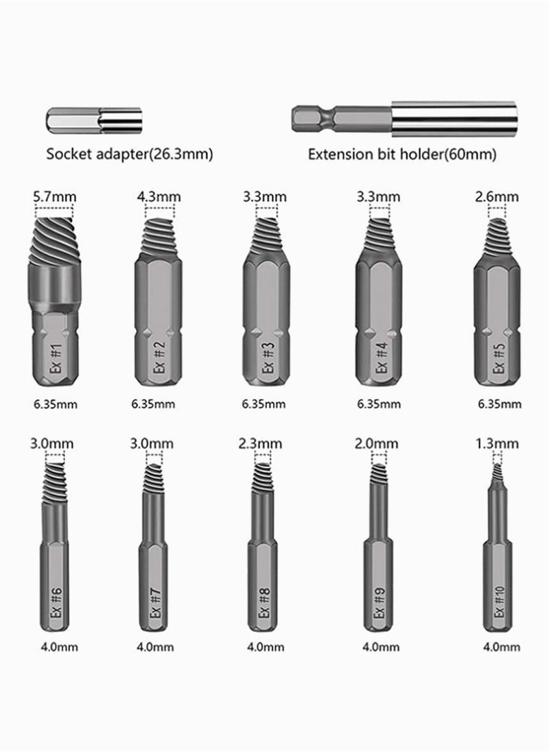 Generic - Broken Screw Extractor,  Damaged Screw Extractor Set 22Pcs with Drills and Extractor HSS Broken Bolt Screw Remover Tool with Magnetic Extension Bit Holder Socket Adapter for Broken Screw - Image 1