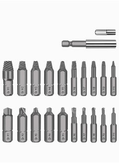 Generic Broken Screw Extractor,  Damaged Screw Extractor Set 22Pcs with Drills and Extractor HSS Broken Bolt Screw Remover Tool with Magnetic Extension Bit Holder Socket Adapter for Broken Screw  - Image 1