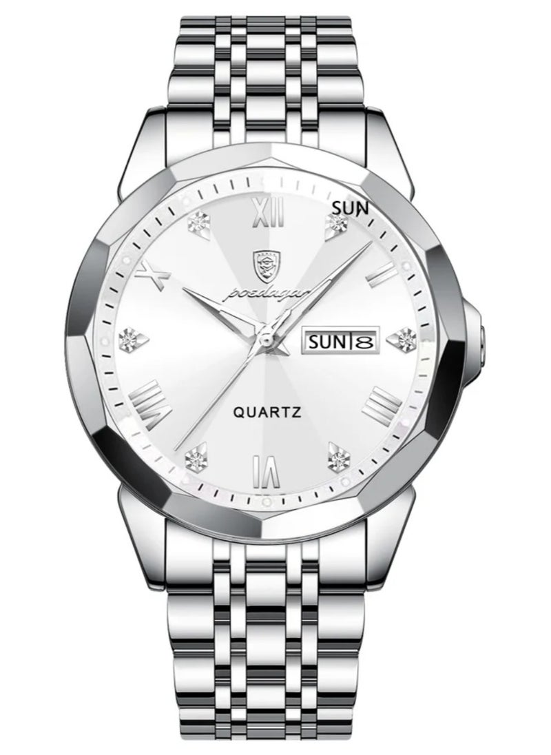 POEDAGAR POEDAGAR Waterproof Luminous Men's Watch Quartz，Men's Wrist Watches  - Image 1