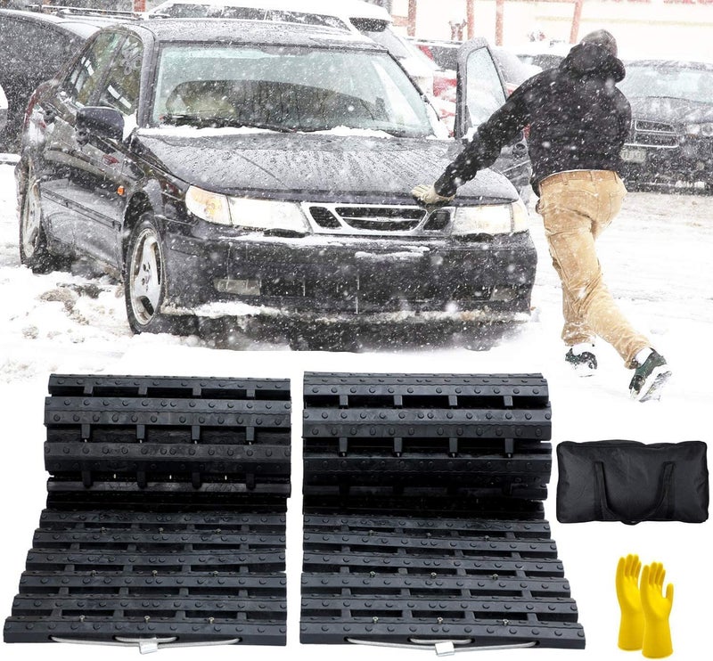 Tire Traction Mat Portable Emergency Devices for Snow Ice Mud and Sand Used to Car Truck Van or Fleet Vehicle 2pcs47in