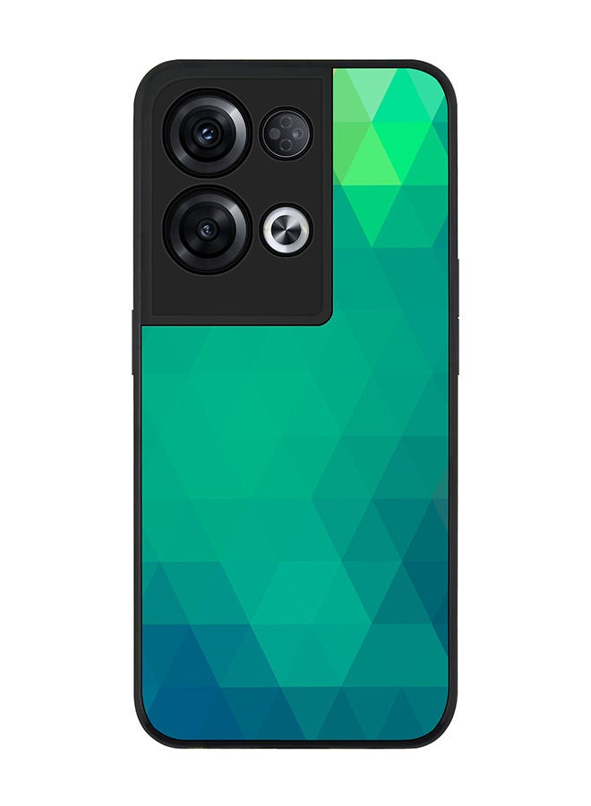 Stylizedd Rugged Black edge case for Oppo Reno8 Pro Slim fit Soft Case Flexible Rubber Edges Anti Drop TPU Gel Thin Cover - Emerald Prism - Image 1