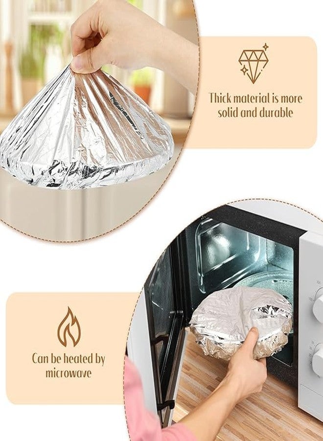 Bitnex Reusable Aluminum Foil Insulation Food Cover,Repeatable Aluminum Foil Cover,Adjustable Fresh-Keeping Food Storage Lids for Kitchen,Airtight Aluminum Covers for Leftovers, Baking & Cooking (10) - Image 3