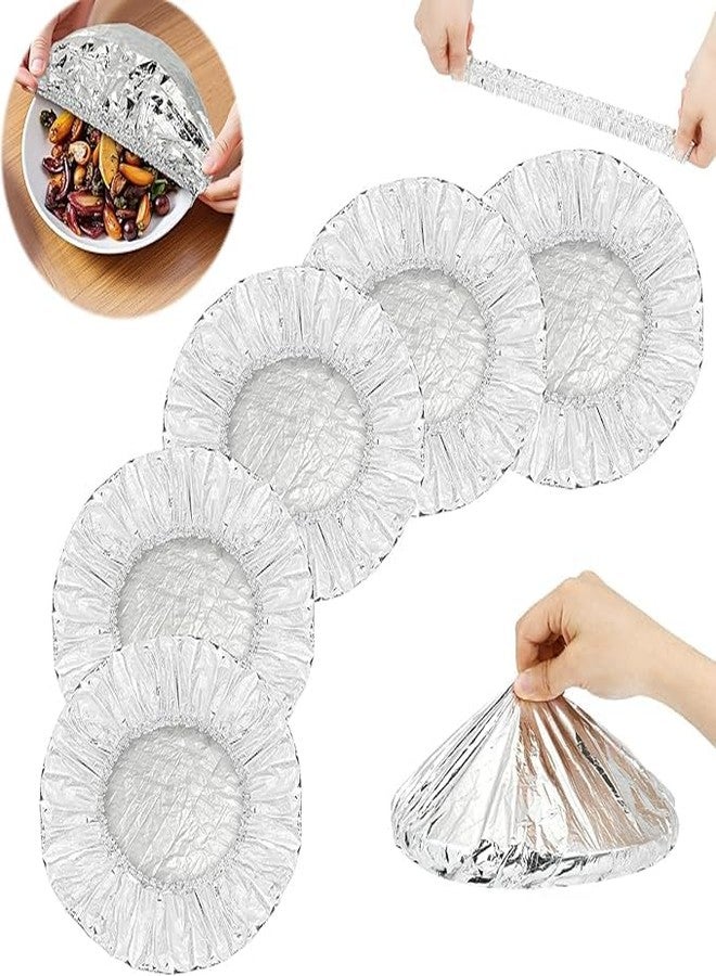 Bitnex Reusable Aluminum Foil Insulation Food Cover,Repeatable Aluminum Foil Cover,Adjustable Fresh-Keeping Food Storage Lids for Kitchen,Airtight Aluminum Covers for Leftovers, Baking & Cooking (10) - Image 1