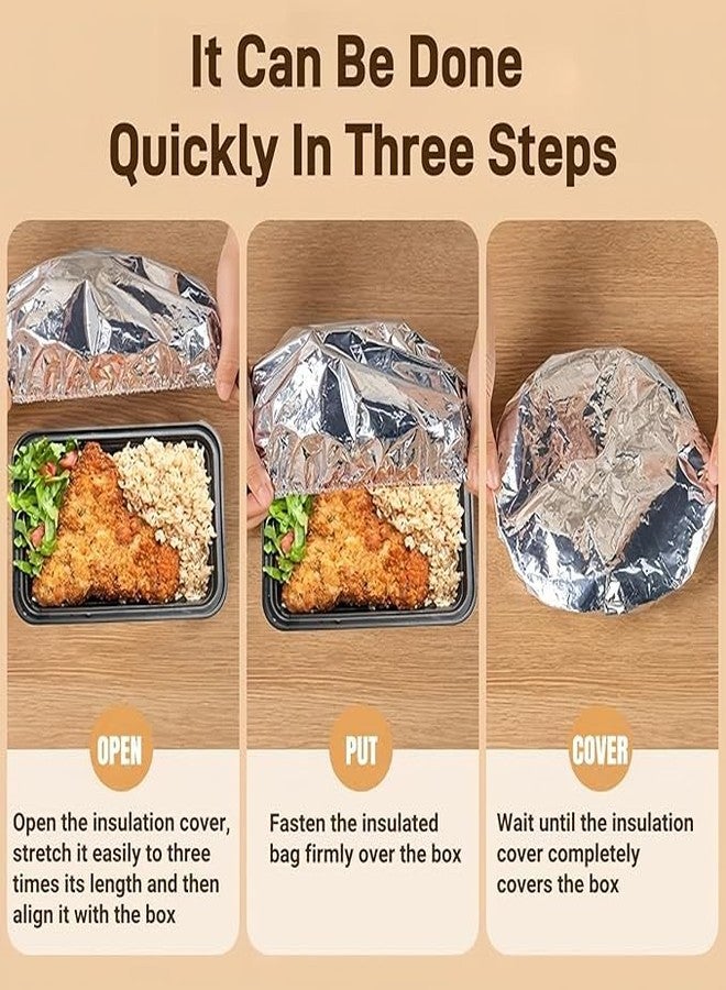 Bitnex Reusable Aluminum Foil Insulation Food Cover,Repeatable Aluminum Foil Cover,Adjustable Fresh-Keeping Food Storage Lids for Kitchen,Airtight Aluminum Covers for Leftovers, Baking & Cooking (10) - Image 5
