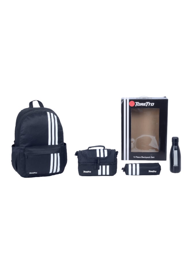 Toretto 4 PCS Backpack Set with 17 " School Backpack , Lunch Bag, Water Bottle & Pencil case, Gift for boys - Image 1