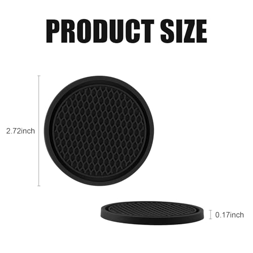 Sodcay 4-Piece Car Cup Holder Inserts, 2.75In PVC Anti-Slip, Honeycomb Waterproof Fixed Tea Coasters, Universal for Vehicle Interior Cup Mats (Black) - Image 2