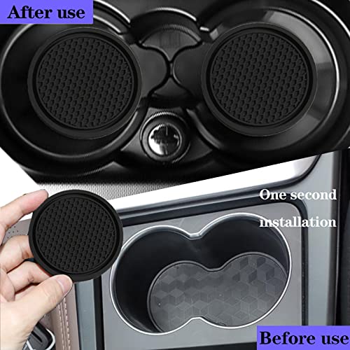 Sodcay 4-Piece Car Cup Holder Inserts, 2.75In PVC Anti-Slip, Honeycomb Waterproof Fixed Tea Coasters, Universal for Vehicle Interior Cup Mats (Black) - Image 3