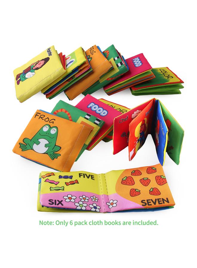 NIBEMINENT 6 Pack Soft Baby Cloth Books Non-Toxic Crinkle Friction with Rustling Sound Infants & Toddler Early Learning Educational Toy Gift for Children Boys Girls Unisex  - Image 1