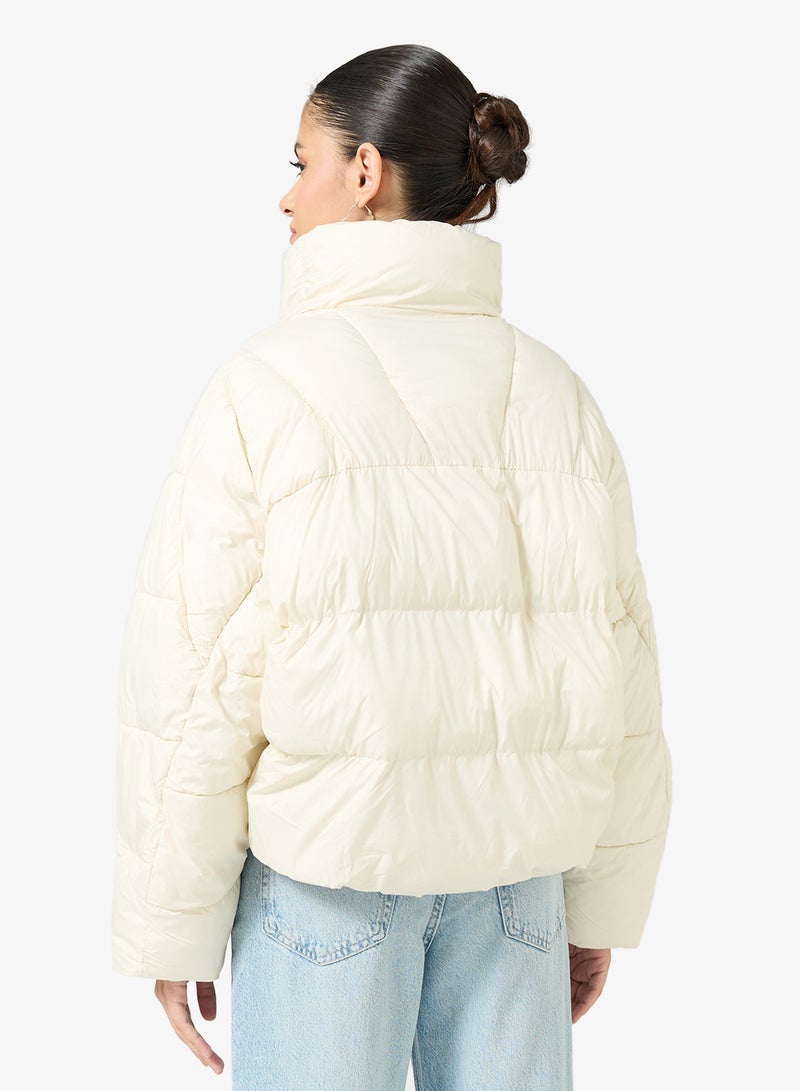 جينجر جاكيت مبطن بأزرار ورقبة عالية - Image 2