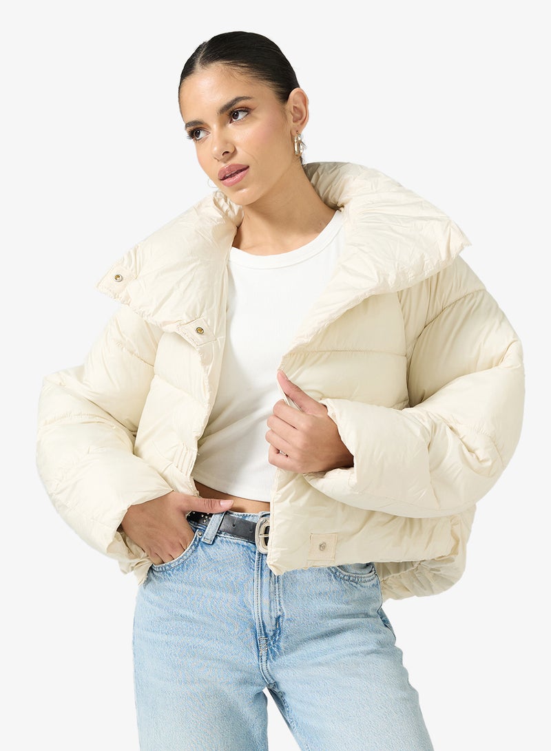 جينجر جاكيت مبطن بأزرار ورقبة عالية - Image 1