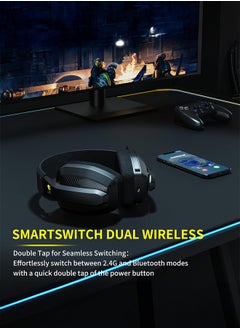 BINNUNE BINNUNE BW06 2.4GHz Wireless Bluetooth Gaming Headset with Mic for PS4 PS5 PC Switch  - Image 3