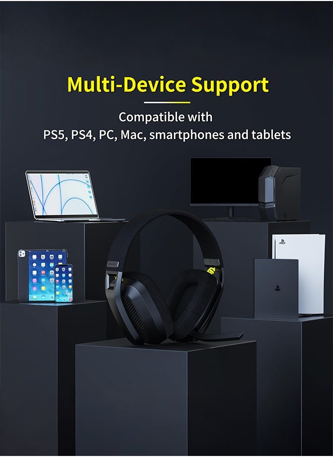 BINNUNE - BINNUNE BW06 2.4GHz Wireless Bluetooth Gaming Headset with Mic for PS4 PS5 PC Switch - Image 1