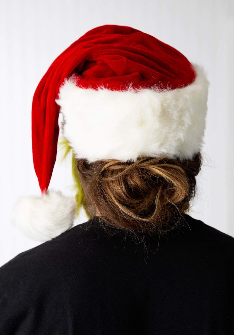 elope Dr. Seuss The Grinch Plush Santa Costume Hat with Beard Standard - Image 5