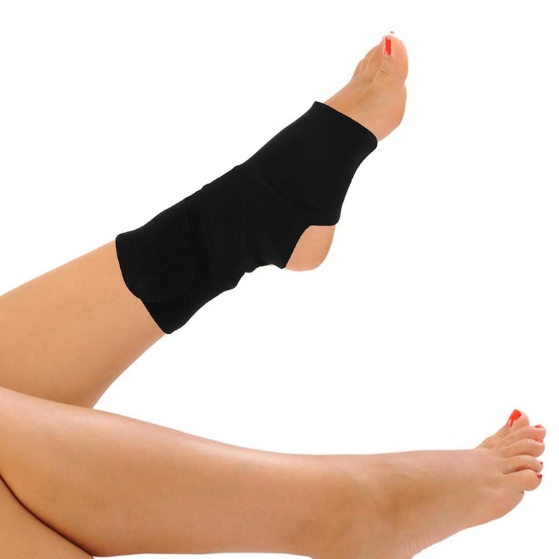 Breathable Ankle Support Brace for Left Foot, Compression Ankle Wrap with Adjustable Pressure, Black Sports Tendon Brace for Injury and Athletic Protection - Image 4
