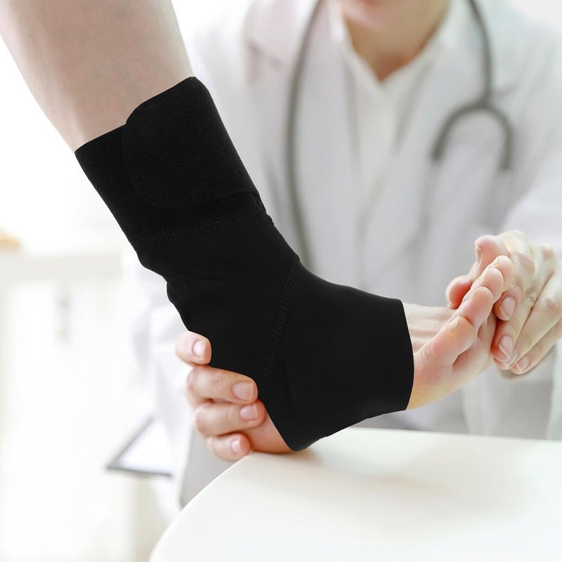 Breathable Ankle Support Brace for Left Foot, Compression Ankle Wrap with Adjustable Pressure, Black Sports Tendon Brace for Injury and Athletic Protection - Image 5