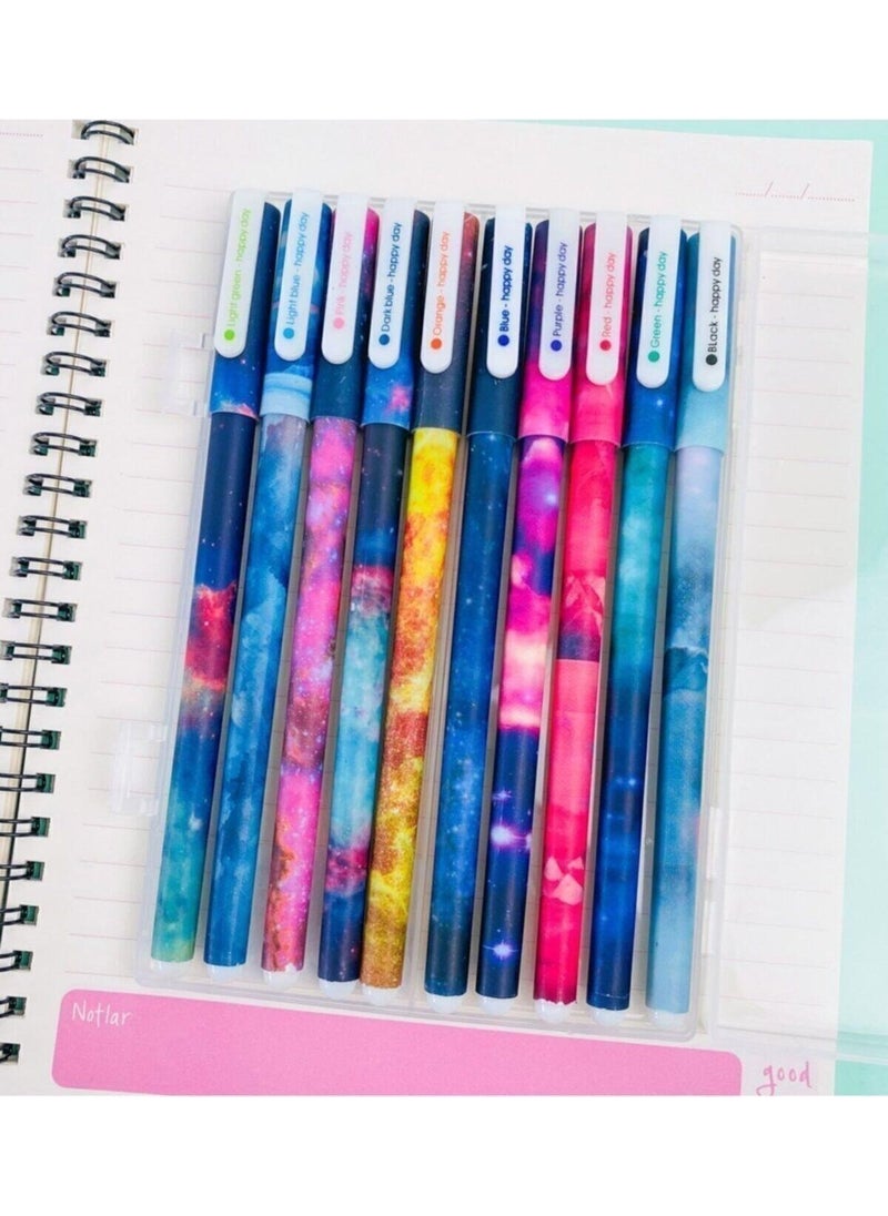 Muustie 10-Piece Rainbow Galaxy Colored Gel Pen Set  - Image 2