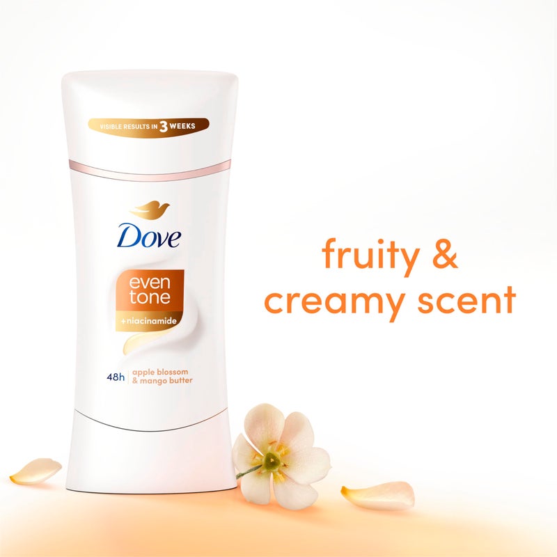 Dove Even Tone Antiperspirant Deodorant Stick Apple Blossom & Mango Butter For Uneven Skin Tone 2.6 oz - Image 4