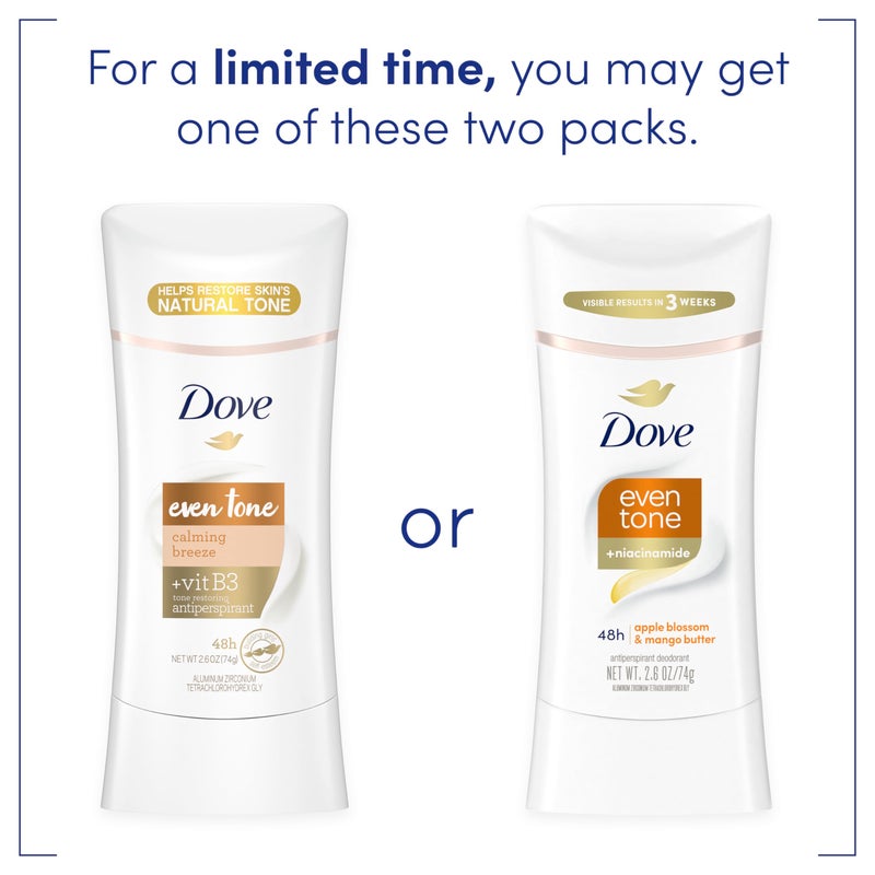 Dove Even Tone Antiperspirant Deodorant Stick Apple Blossom & Mango Butter For Uneven Skin Tone 2.6 oz - Image 5