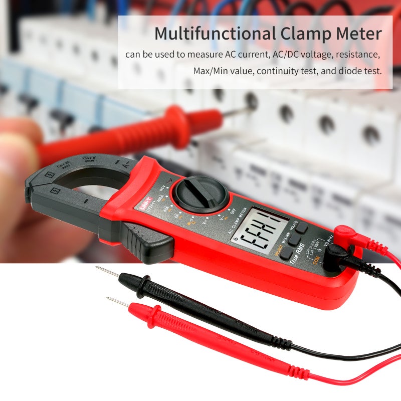True Rms Clamp Meter 400A Ac Current 600V Ac/Dc Voltage 40MΩ Resistance - Multifunctional With Data Hold Max/Min Backlight Voltage Meter For Electrical Testing Professionals & Home Diy Use - Image 3