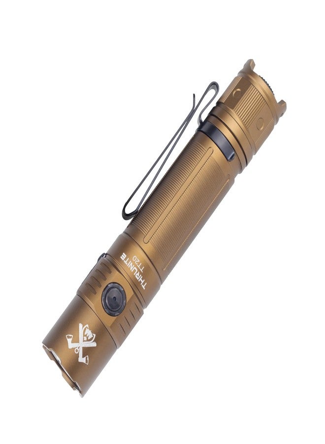 ThruNite TT20 Tactical Flashlight, Customized Verison with The Outsider, High 2010 Lumens, Long 305 Meters Beam Distance, USB-C Rechargeable Flashlight Compact for Hunting, Hiking - Desert Tan CW - Image 1