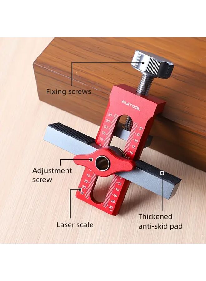 2 In 1 Cabinet Door Drilling Jig Aluminum Alloy With 10mm Drill Bit Adjustable Durable - Image 5