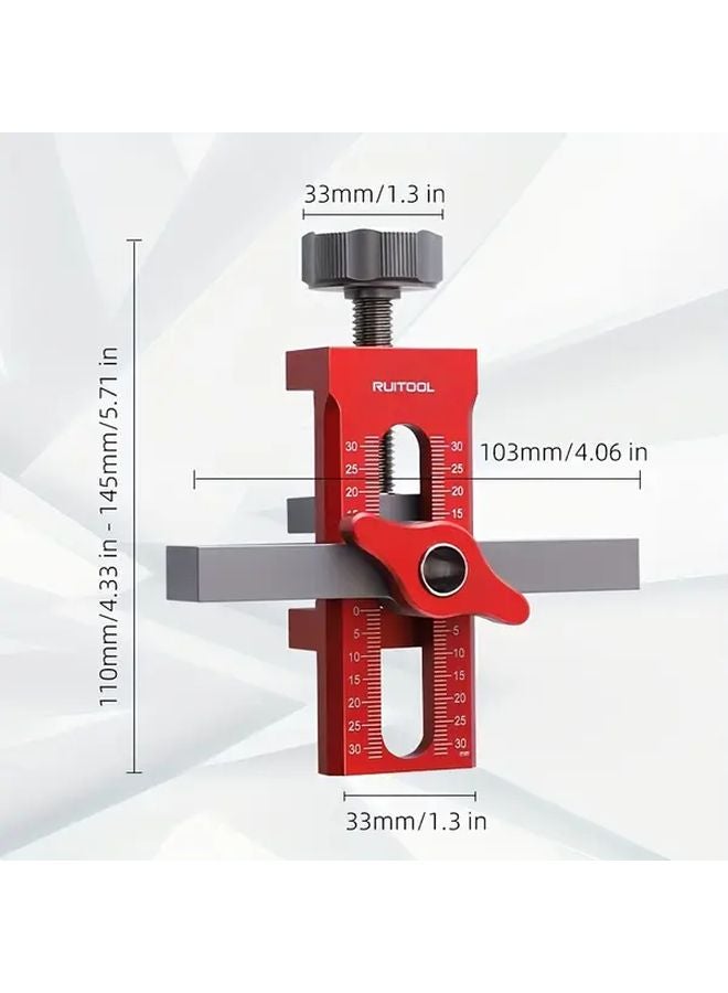 2 In 1 Cabinet Door Drilling Jig Aluminum Alloy With 10mm Drill Bit Adjustable Durable - Image 3