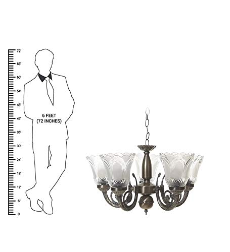 SINOMAN سینومان VD1172 تصميم عتيق مستورد 5 مصباح جدار سقف ثريا معدنية سوداء 40 واط - Image 5