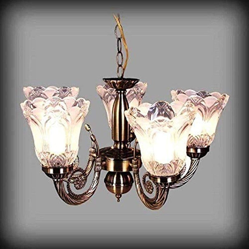 SINOMAN سینومان VD1172 تصميم عتيق مستورد 5 مصباح جدار سقف ثريا معدنية سوداء 40 واط - Image 3