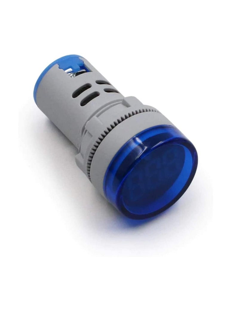 شاشة عرض الفولتميتر الرقمي المستديرة الطيار LED AC 60-500V الجهد الكهربائي مراقب لوحة مؤشر لوحة حزمة من 3 الأزرق - Image 1