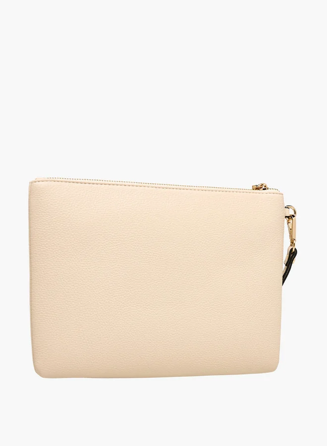 Celeste Textured Clutch with Zip Closure