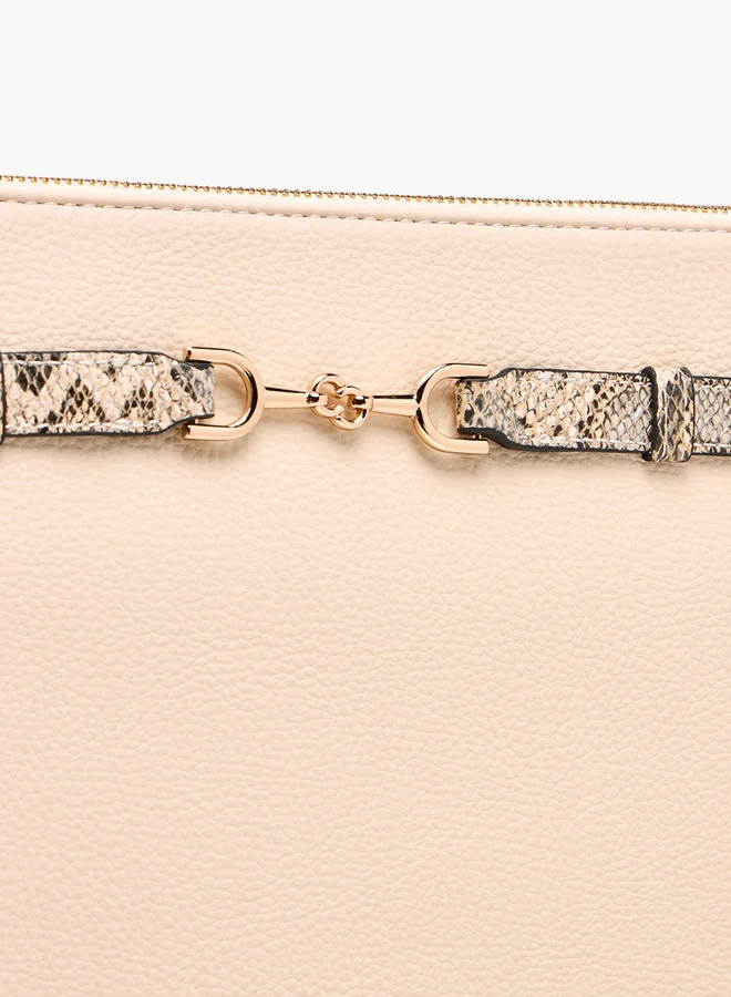 Celeste Textured Clutch with Zip Closure
