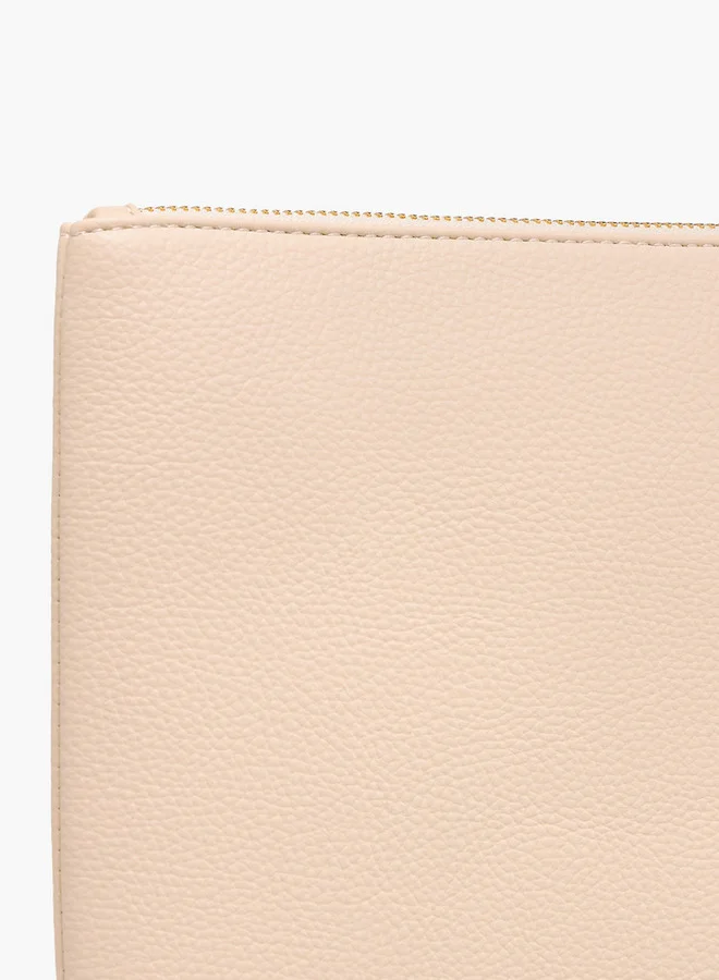 Celeste Textured Clutch with Zip Closure