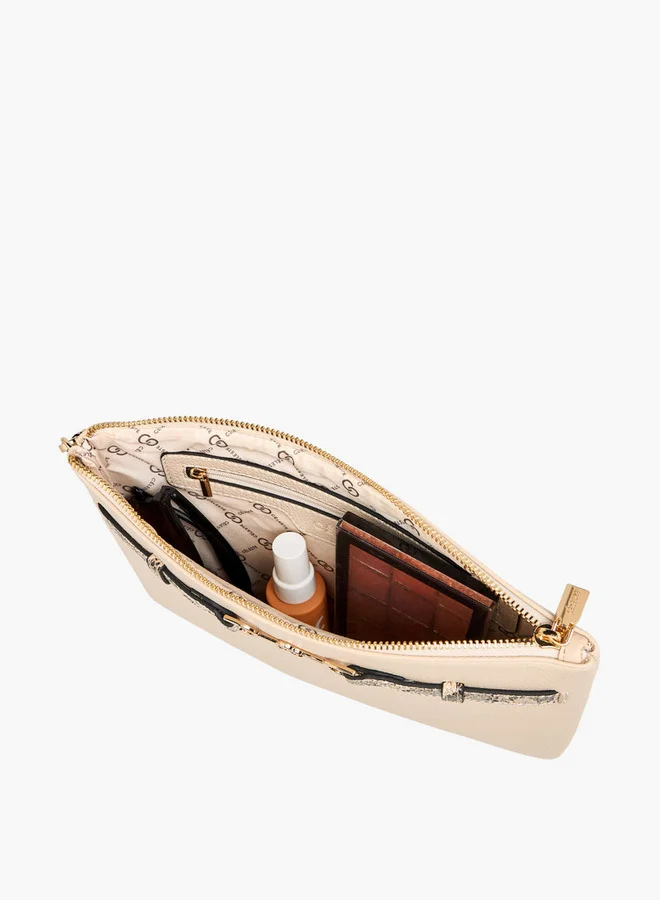 Celeste Textured Clutch with Zip Closure