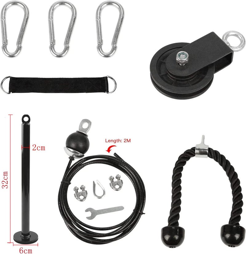 LFJ LAT Pull Down and Lift Weight Pulley System Cable Machine Pulley Attachment for Triceps Pull Down, Biceps Curl, Back, Forearm, Shoulder Home Gym Equipment - Image 2