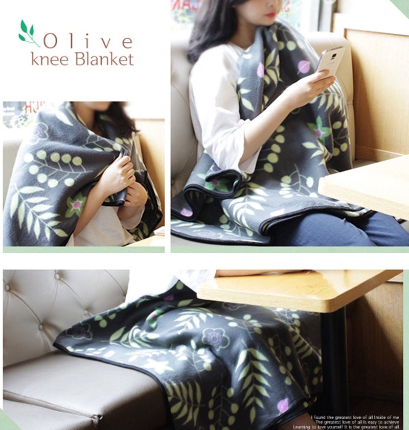 forestfish Fleece Throw Blanket Cozy Soft Portable Travel Blanket Compact for Long Car Airplane Train Rides 60" x 40", Flower - Image 5