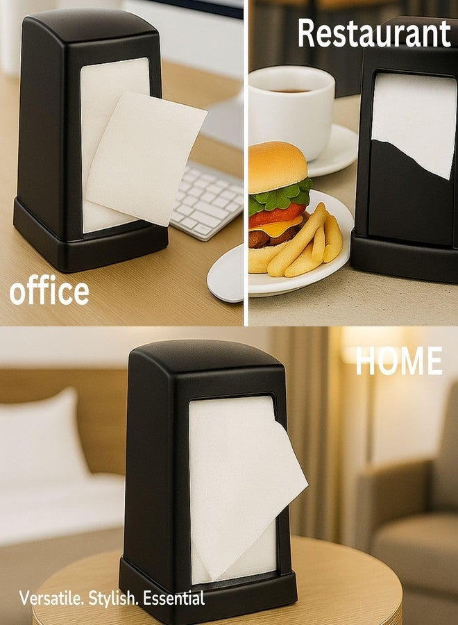 Ssanvi Double Side Table Top Tissue Dispenser with 2 Tissue Refill Boxes | Plastic Napkin Holder for Kitchen, Dining Table, Office & Hotel Use (Black) - Image 5