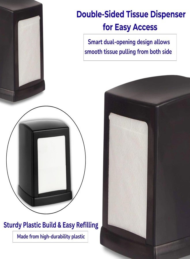 Ssanvi Double Side Table Top Tissue Dispenser with 2 Tissue Refill Boxes | Plastic Napkin Holder for Kitchen, Dining Table, Office & Hotel Use (Black) - Image 2