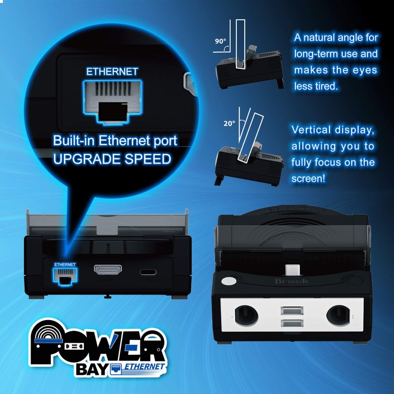 Brook Power Bay Ethernet - Portable, Fast Charging, Dock Stand, Docking Station for NS, Built-in Ethernet Port and Gamecube Controller inputs, Supports HDMI Output, Stable Network Connect - Image 5
