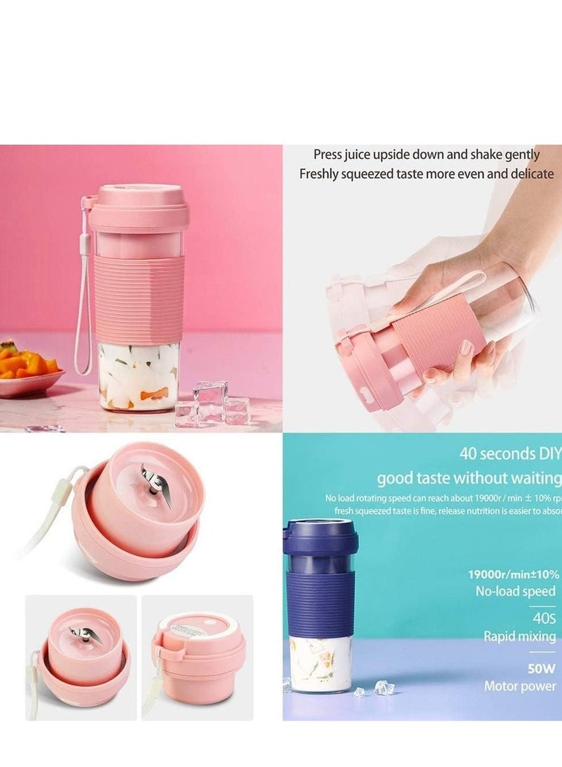 راكسوم خلاط عصير محمول 300 مل، عصارة صغيرة قابلة لإعادة الشحن عبر USB، كوب عصير، خلاط فواكه متعدد الوظائف، آلة خلط العصائر - Image 4