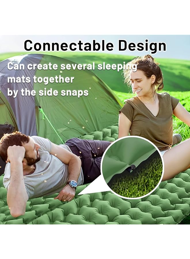 Motim 3.9 Inch Camping Sleeping Pad Ultralight Camping Mat With Pillow Built In Foot Pump Inflatable Sleeping Pads Compact For Camping Backpacking Hiking Traveling Tent(Green)  - Image 4