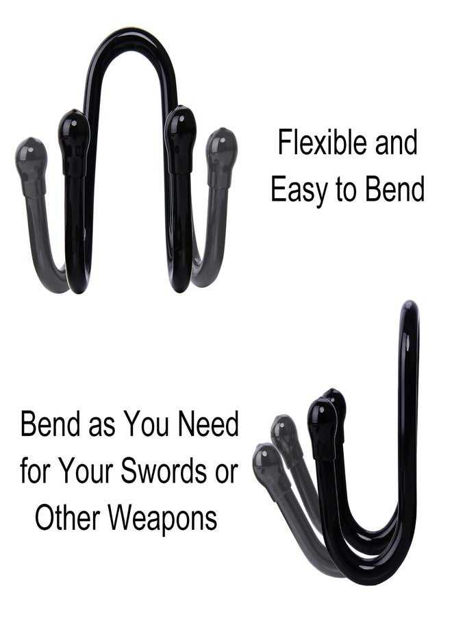 LEVOSHUA 4 Pack Small Adjustable Sword Wall Mount Display Rack Stand Holder Hook Hanger for Sword, Dagger, Axe, Keyblade Vertical or Horizontal Display - Image 4