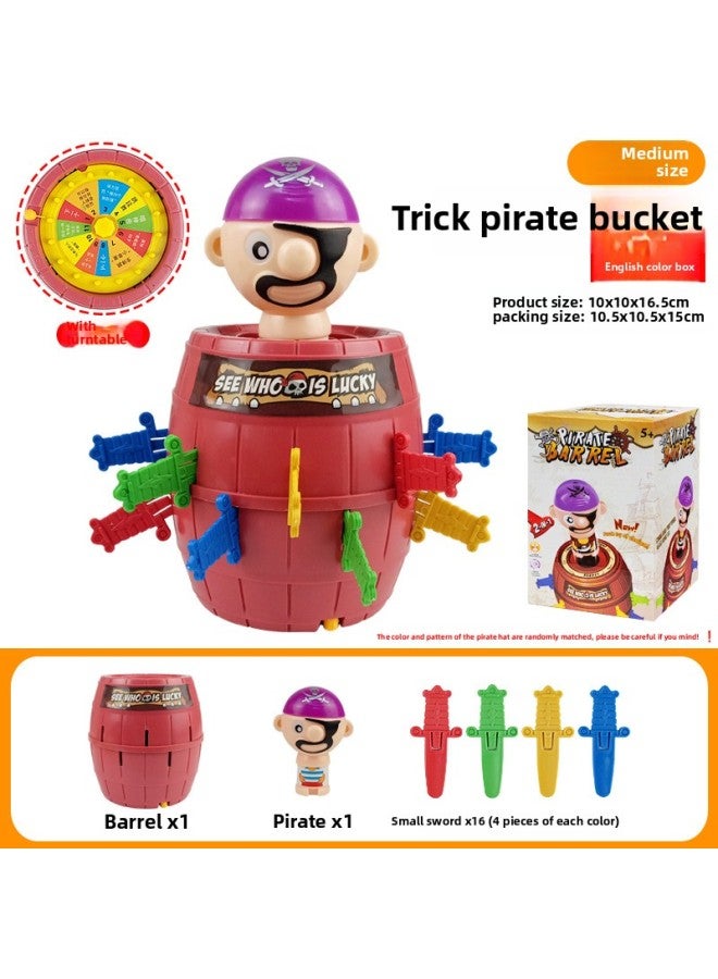 One Piece Crocodile Finger Biting Toy Shark Tooth Extraction Parent-Child Game Evil Dog Biting Toy Tricky Props-Color:[english Color Box] H7878 Medium Size - Pirate Bucket (with Turntable) 198g - Image 1