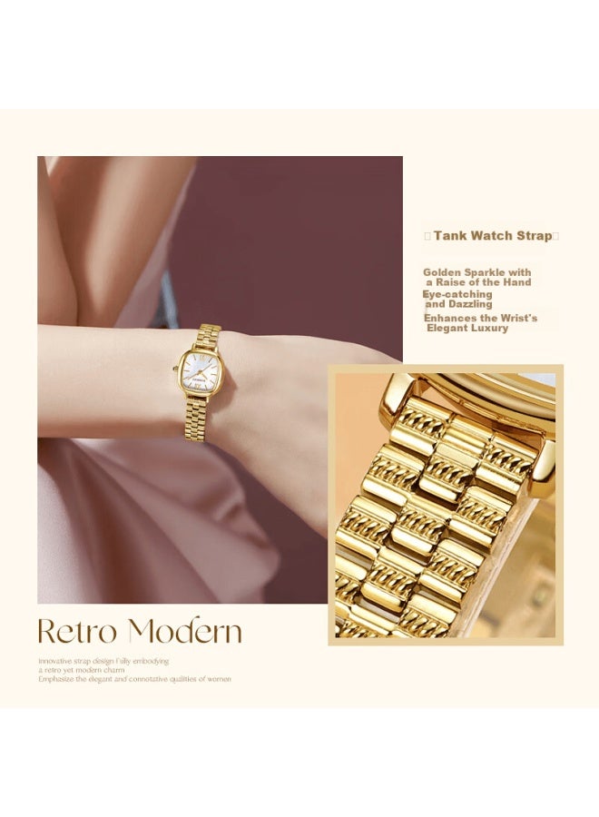 Rossini New Vintage Small Gold Watch For Women Luxury High-end Gold Minimalist Quartz Waterproof Wrisch - Image 2