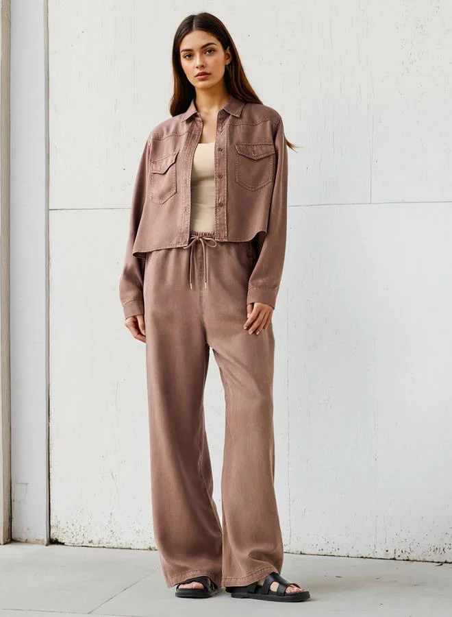 لي كوبر بنطلون لي كوبر تينسيل عالي الخصر بجيوب